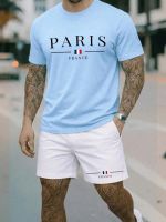 Conjunto Masculino Streetwear Camiseta E Short Tectel Camisa Paris 100% Algodão Premium