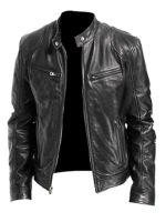 Jaqueta Masculina de Couro Slim – Casaco Forrado Leve Confortável Casual Inverno Estiloso