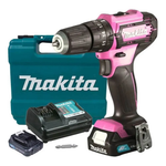 Parafusadeira/Furadeira de Impacto 12V Rosa + 2 Baterias + Carregador +