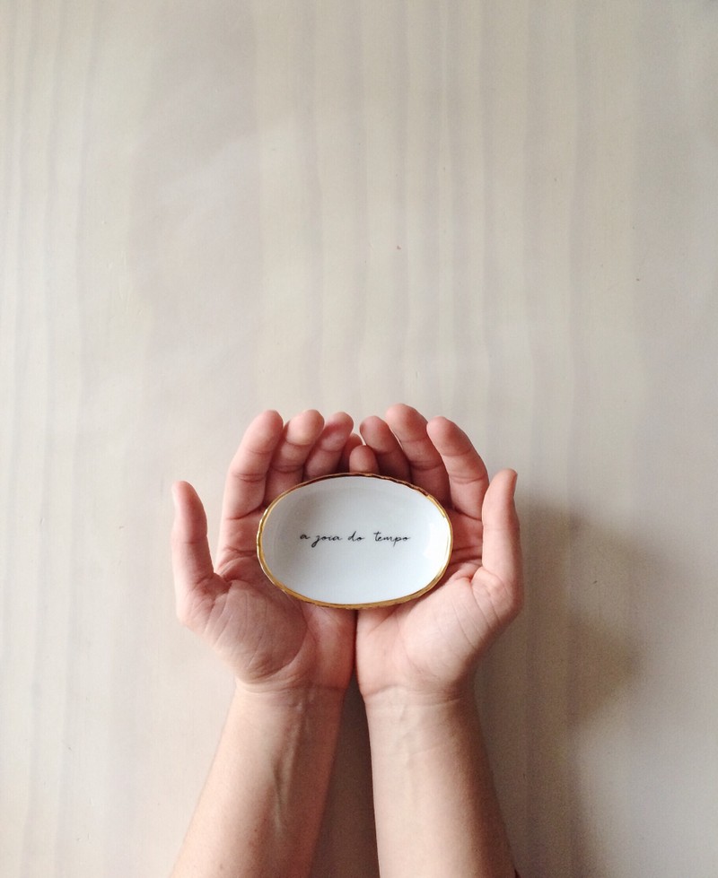 porta-anéis joia do tempo