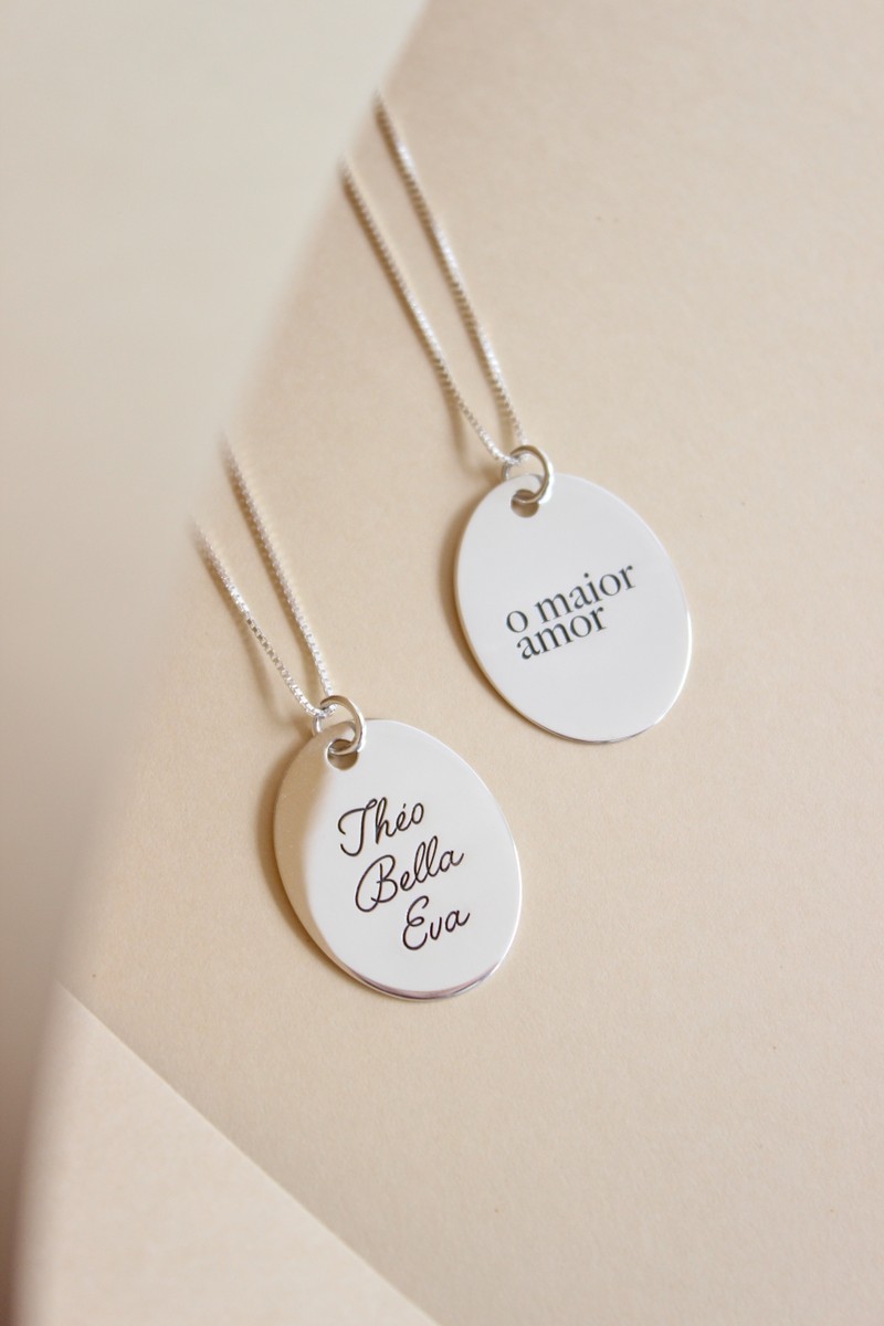 colar personalizado de mães em prata