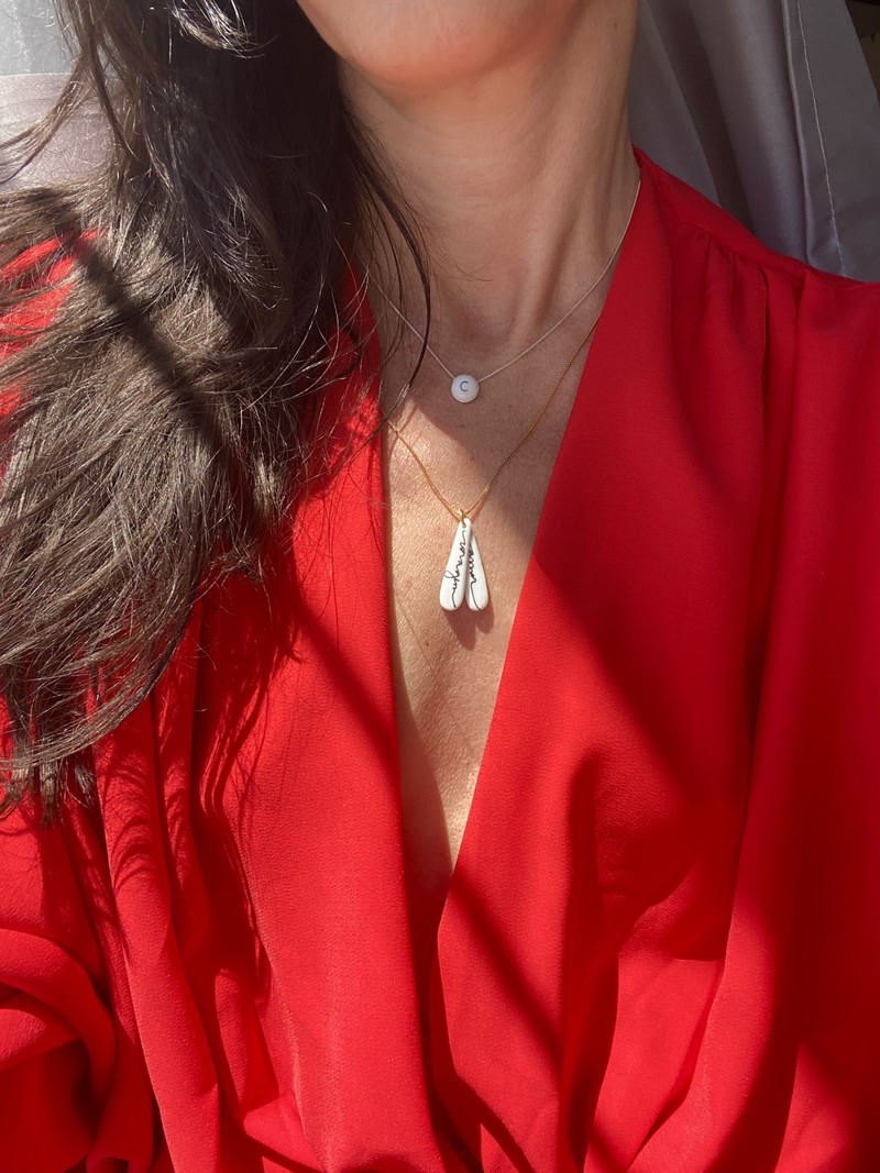 colar coragem amor porcelana | necklace courage love porcelain